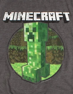 Minecraft - Retro Creeper Charcoal Heather Male T-Shirt