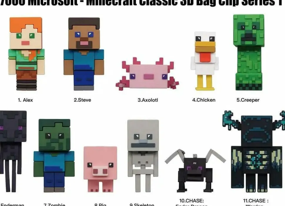Minecraft - Series 1 3D Figural Foam Bag Clip Blind Bag (Display of 24)