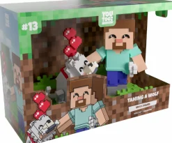 Minecraft - Taming A Wolf 5" Vinyl Figure Diorama