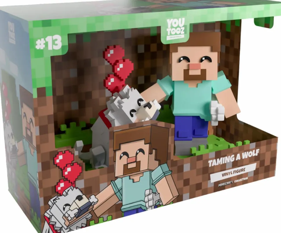 Minecraft - Taming A Wolf 5" Vinyl Figure Diorama