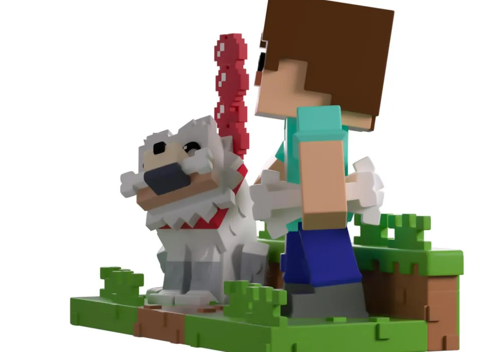 Minecraft - Taming A Wolf 5" Vinyl Figure Diorama