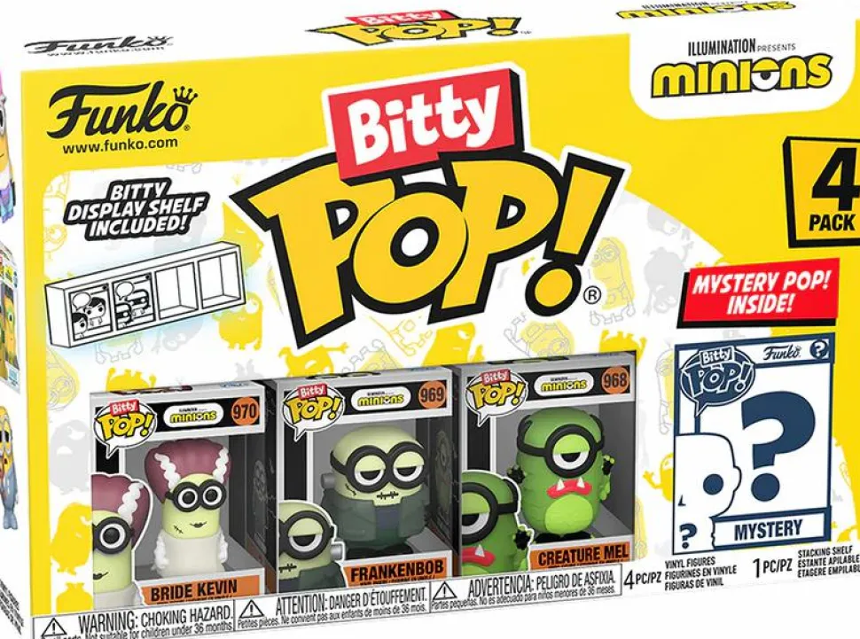 Minions - Bride Kevin, Frankenbob, Creature Mel & Mystery Bitty Pop! Vinyl Figure 4-Pack