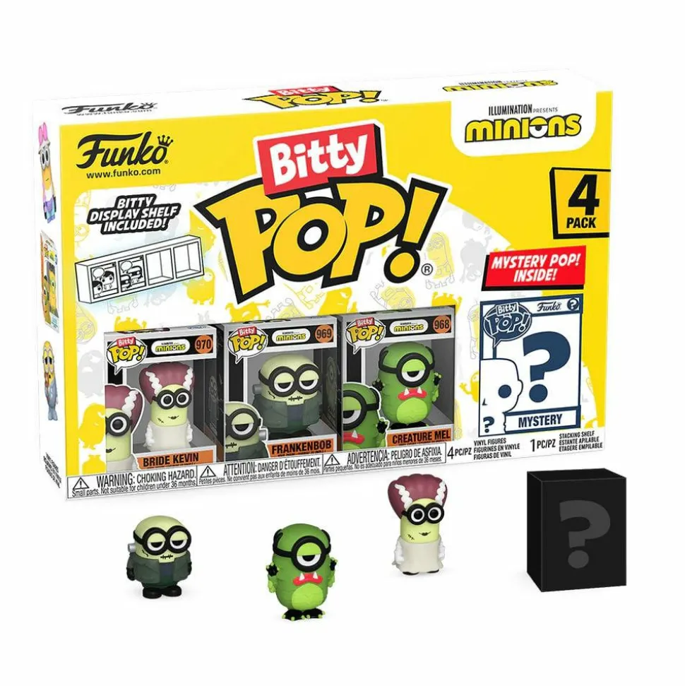 Minions - Bride Kevin, Frankenbob, Creature Mel & Mystery Bitty Pop! Vinyl Figure 4-Pack