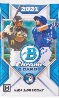 MLB Baseball - 2021 Topps Bowman Chrome Hobby Lite Trading Cards Pack (5 Cards)