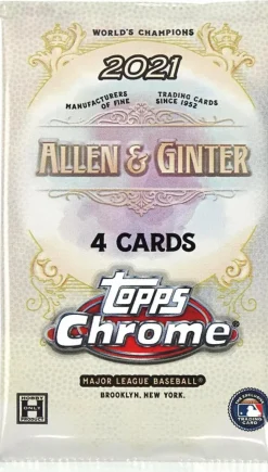 MLB Baseball - 2021 Topps Chrome Allen & Ginter Trading Cards Hobby Pack (4 Cards)