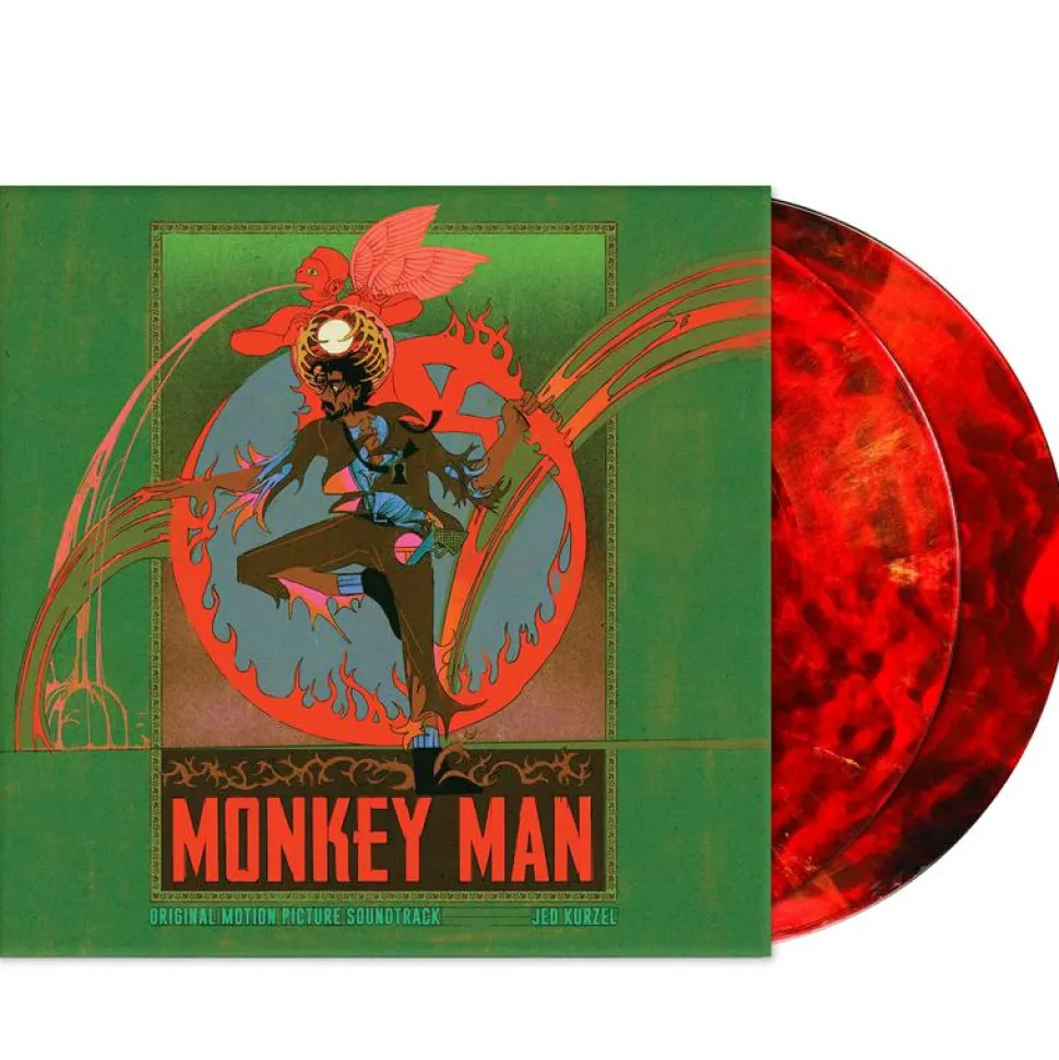 Monkey Man (2024) - Original Motion Picture Soundtrack by Jed Kurzel 2xLP Vinyl Record (Blood Red, Black, and Metallic Gold Coloured Vinyl)