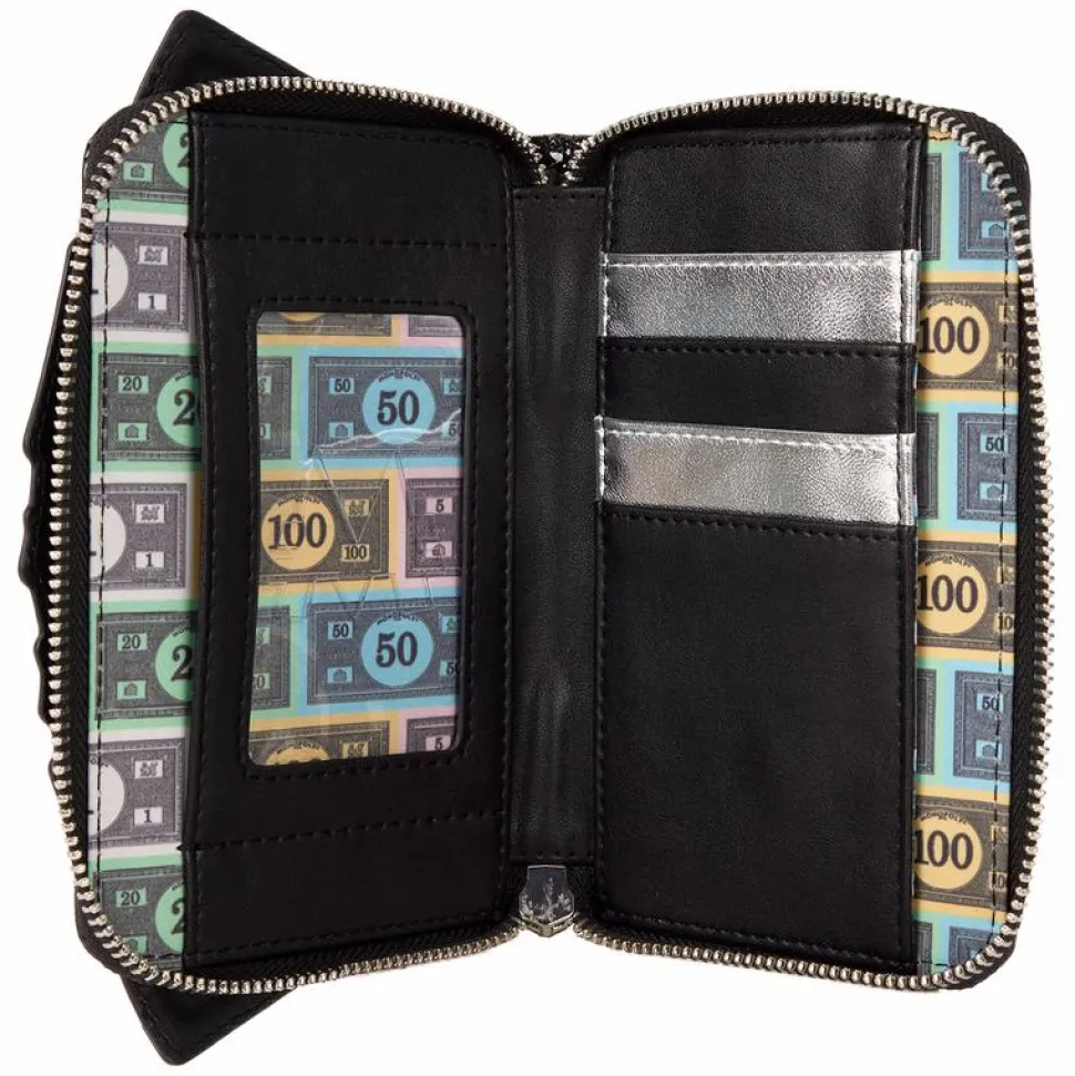Monopoly - 90th Anniversary Money Glitter 4" Faux Leather Zip-Around Wallet