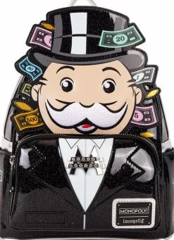 Monopoly - 90th Anniversary Pennybags Glitter Cosplay 10" Faux Leather Mini Backpack