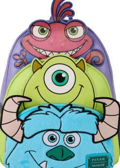 Monsters, Inc. - Sulley, Mike & Randall Triple Pocket Lenticular 12" Faux Leather Mini Backpack