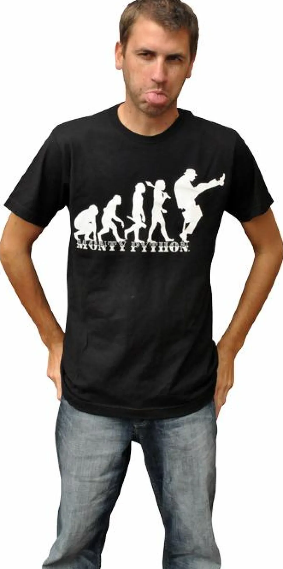 Monty Python - Evolution Black Male T-Shirt