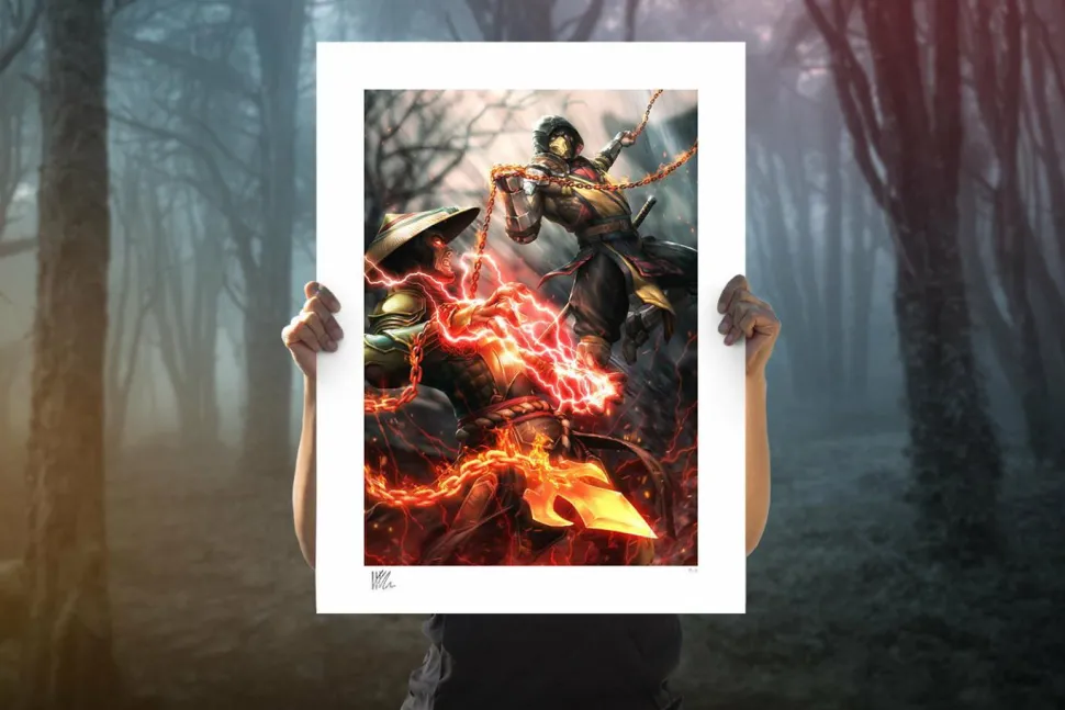 Mortal Kombat - Scorpion Vs Raiden Fine Art Print by Kendrick Lim