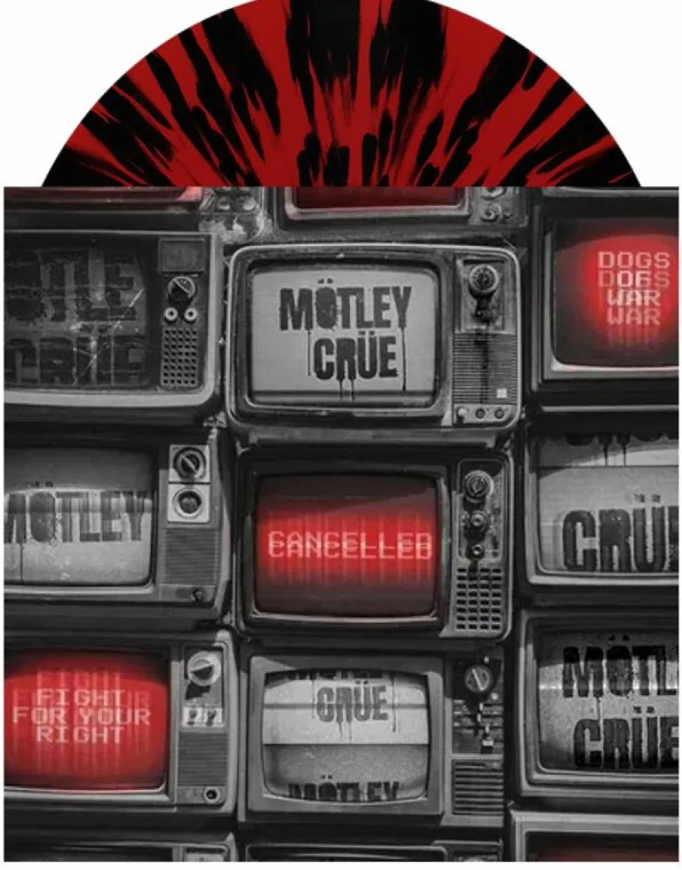 Motley Crue - Cancelled EP Vinyl Record (Red & Back Splatter Coloured Vinyl)