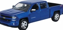 Motormax - Blue 2017 Chevy Silverado 1500 LT Z71 Crew Cab Timeless Legends Collection 1/24th Scale Die-Cast Vehicle Replica