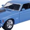 Motormax - Blue 1970 Ford Mustang Boss 429 Timeless Legends Collection 1/24th Scale Die-Cast Vehicle Replica