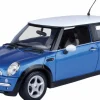 Motormax - Blue Mini Cooper Timeless Legends Collection 1/18th Scale Die-Cast Vehicle Replica