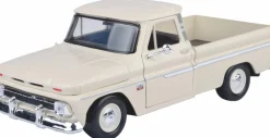 Motormax - Cream 1966 Chevy C10 Fleetside Pickup Timeless Legends Collection 1/24th Scale Die-Cast Vehicle Replica