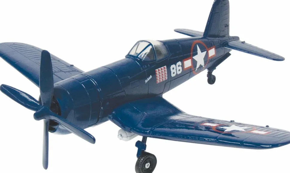 Motormax - F-4U-1D Corsair Fighter Plane Sky Wings Collection 1/48th Scale Die-Cast Vehicle Replica