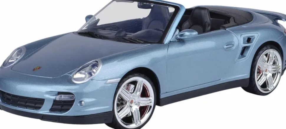 Motormax - Grey Porsche 911 Turbo Cabriolet Timeless Legends Collection 1/18th Scale Die-Cast Vehicle Replica