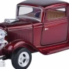 Motormax - Red 1932 Ford Coupe Timeless Legends Collection 1/24th Scale Die-Cast Vehicle Replica
