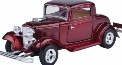 Motormax - Red 1932 Ford Coupe Timeless Legends Collection 1/24th Scale Die-Cast Vehicle Replica