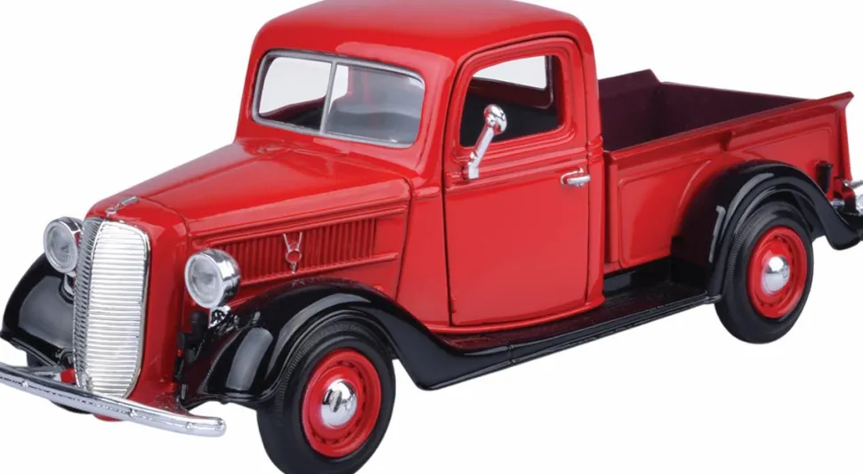 Motormax - Red 1937 Ford Pickup Timeless Legends Collection 1/24th Scale Die-Cast Vehicle Replica