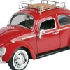 Motormax - Red 1966 Volkswagen Classic Beetle with Roof Luggage Rack Volkswagen Collection 1/24th Scale Die-Cast Vehicle Replica