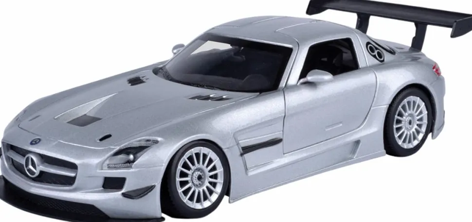 Motormax - Silver Mercedes-Benz SLS AMG GT3 Timeless Legends Collection 1/24th Scale Die-Cast Vehicle Replica