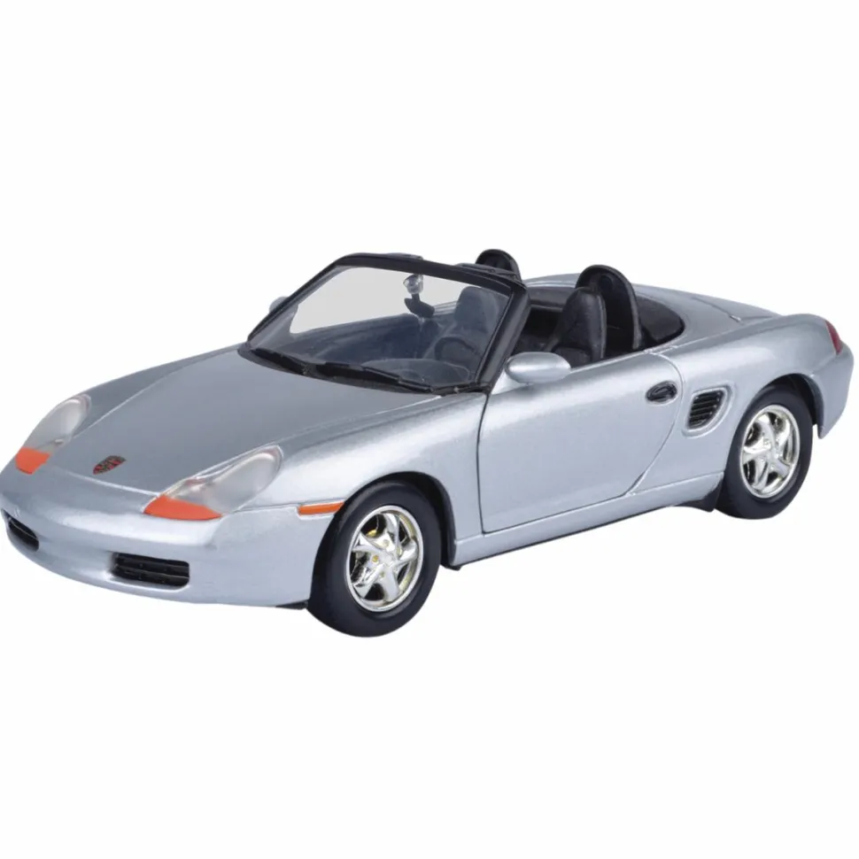 Motormax - Silver Porsche Boxster Timeless Legends Collection 1/24th Scale Die-Cast Vehicle Replica