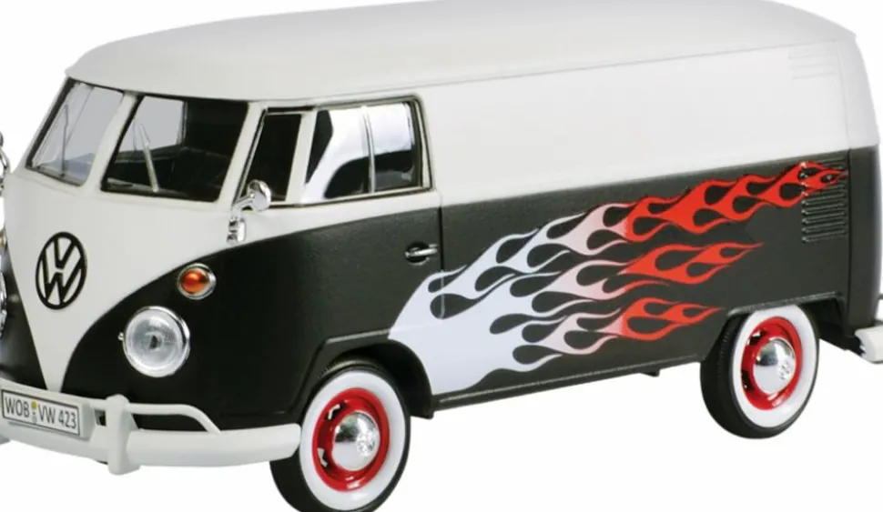 Motormax - Volkswagen Type 2 (T1) Bus (Hot Rod 2 Tone Decal) Volkswagen Collection 1/24th Scale Die-Cast Vehicle Replica