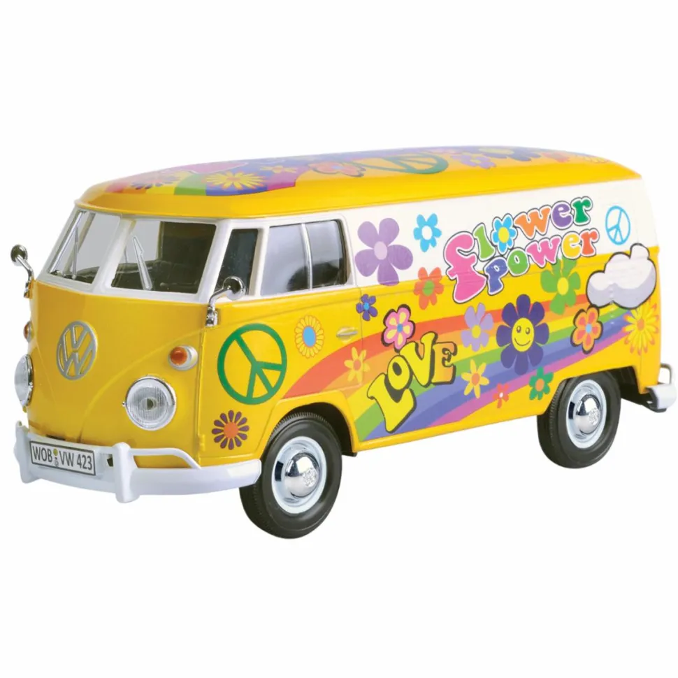 Motormax - Volkswagen Type 2 (T1) Bus (Flower Power Decal #2) Volkswagen Collection 1/24th Scale Die-Cast Vehicle Replica