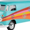 Motormax - Volkswagen Type 2 (T1) Bus (Peace Decal) Volkswagen Collection 1/24th Scale Die-Cast Vehicle Replica