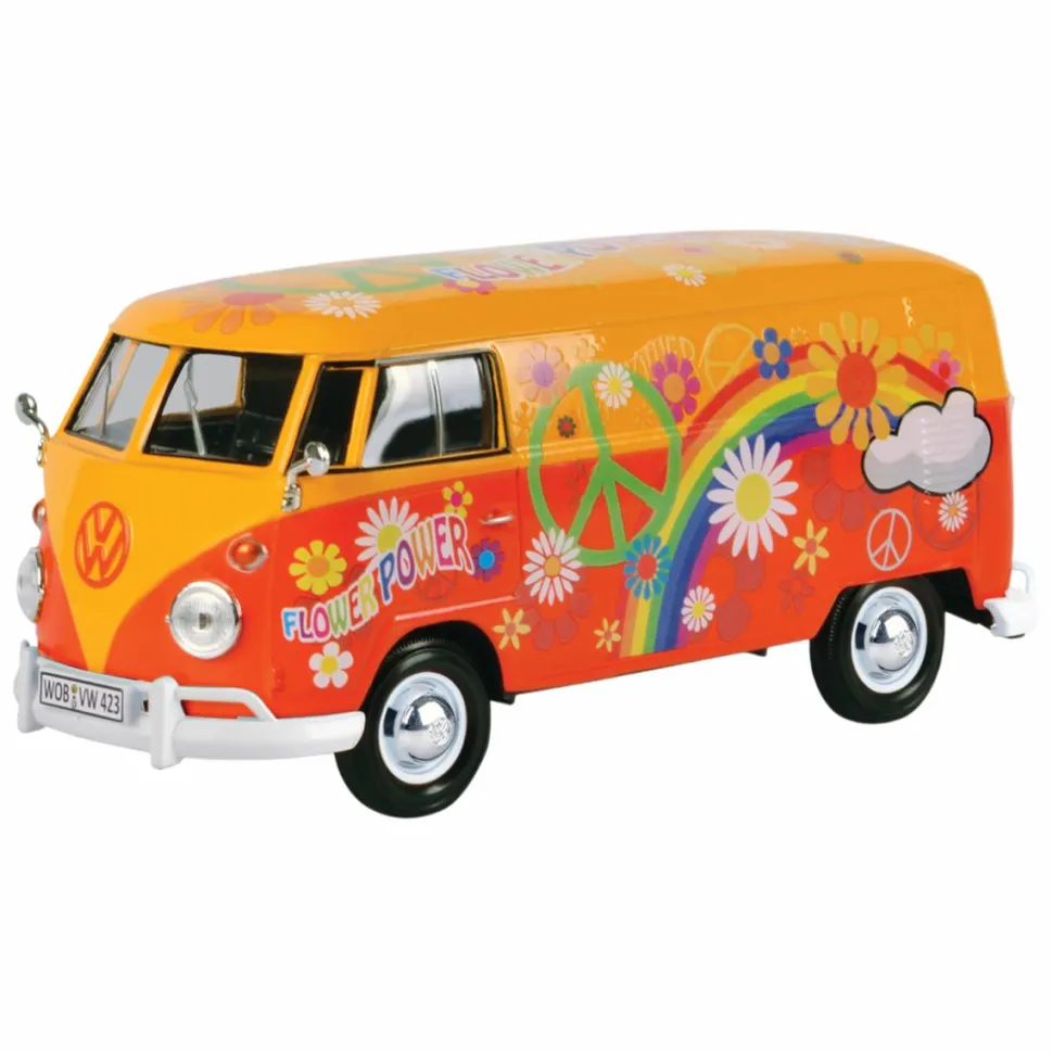 Motormax - Volkswagen Type 2 (T1) Bus (Flower Power Decal) Volkswagen Collection 1/24th Scale Die-Cast Vehicle Replica