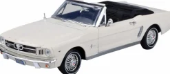 Motormax - White 1964 1/2 Ford Mustang (Convertible) Timeless Legends Collection 1/18th Scale Die-Cast Vehicle Replica