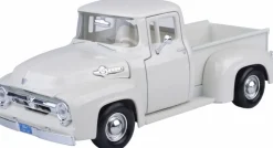 Motormax - White 1956 Ford F-100 Pickup Timeless Legends Collection 1/24th Scale Die-Cast Vehicle Replica