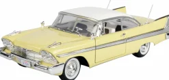 Motormax - Yellow 1958 Plymouth Fury Timeless Legends Collection 1/18th Scale Die-Cast Vehicle Replica