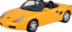 Motormax - Yellow Porsche Boxster Timeless Legends Collection 1/24th Scale Die-Cast Vehicle Replica