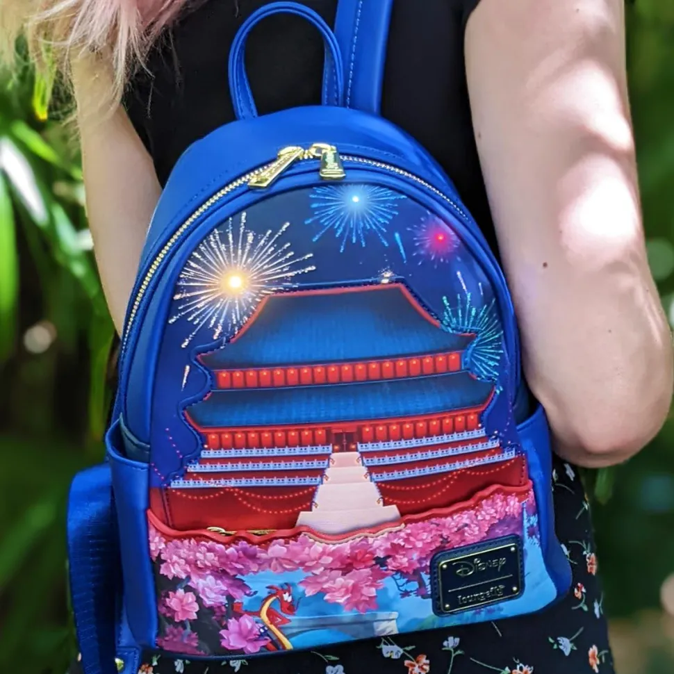 Mulan (1998) - Mulan Castle Light Up 10” Faux Leather Mini Backpack (Int Sales Only)