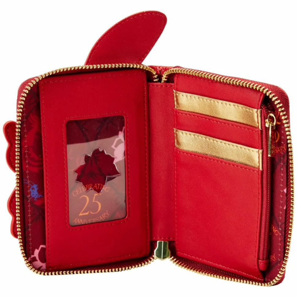 Mulan (1998) - 25th Anniversary Mushu Glitter Cosplay 4” Faux Leather Zip-Around Wallet