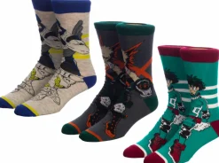 My Hero Academia - Deku, Katsuki & Tenya Crew Socks 3-Pack