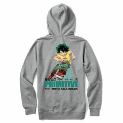 My Hero Academia - MHA x Primitive Full Cowl Heather Grey Sweatshirt Hoodie