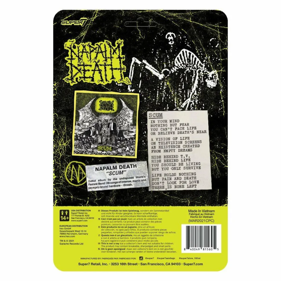 Napalm Death - Scum Demon First Pressing Lime Green ReAction 3.75” Action Figure