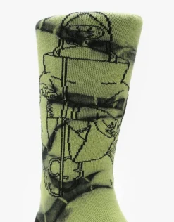 Naruto - Naruto x Primitive Kakuzu Washed Green Crew Socks (One Size)