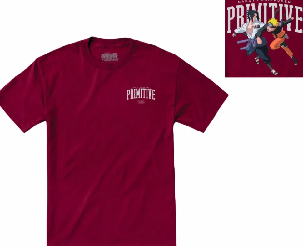 Naruto - Naruto x Primitive Versus Burgundy T-Shirt