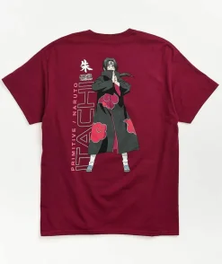 Naruto - Naruto x Primitive Itachi Burgundy T-Shirt