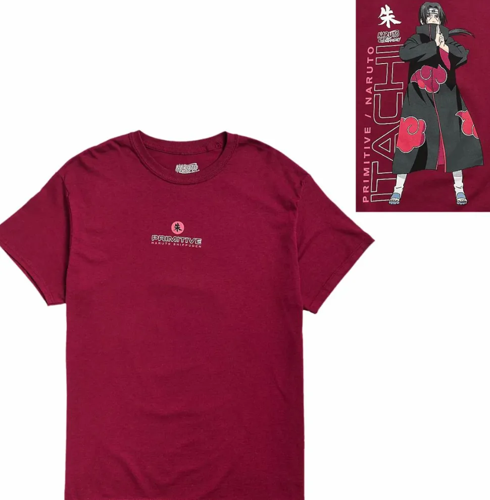 Naruto - Naruto x Primitive Itachi Burgundy T-Shirt