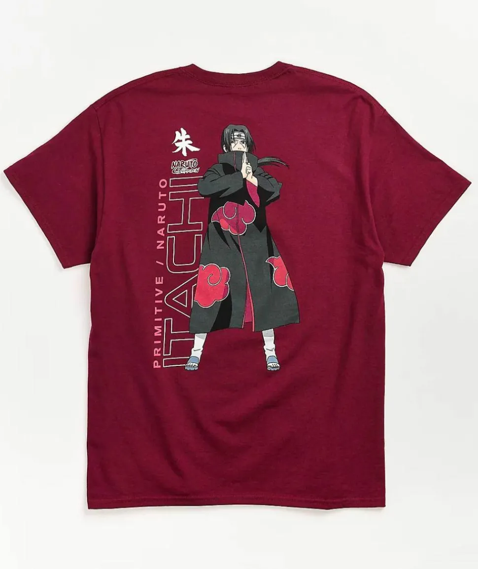 Naruto - Naruto x Primitive Itachi Burgundy T-Shirt