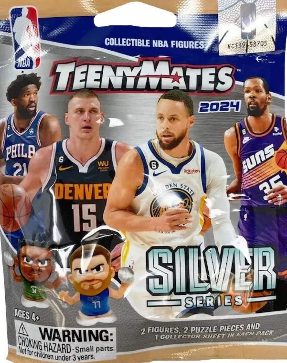 NBA Basketball - 2024 TeenyMates Silver Series Collectible Blind Bag Figure (Display of 32)