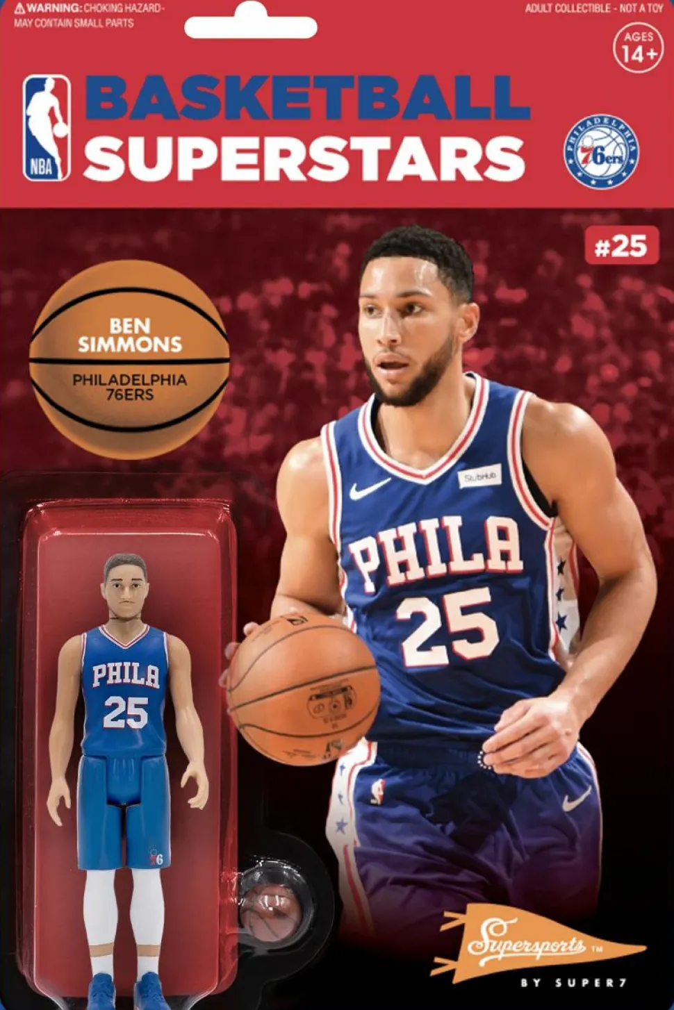 NBA Basketball - Ben Simmons Philadelphia 76ers Supersports ReAction 3.75” Action Figure