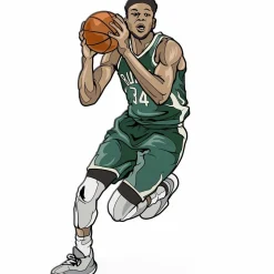 NBA Basketball - Giannis Antetokounmpo Milwaukee Bucks FigPin Enamel Pin