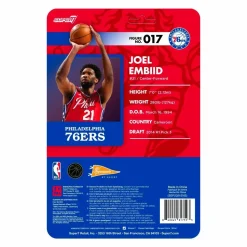 NBA Basketball - Joel Embiid Philadelphia 76ers Red Statement Supersports ReAction 3.75” Action Figure